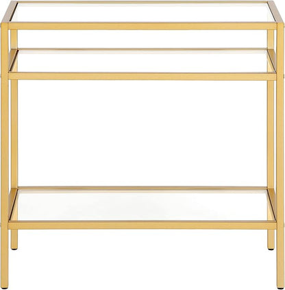 Henn&Hart Sivil Side Table, 24" Wide, Gold
