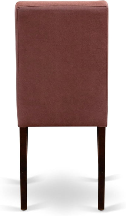East West Furniture DOAS5-MAH-26 5 Piece Dining Room Table Set Includes A Kitchen Table and 4 Burgundy Polyester Fabric Padded Chairs, Mahogany