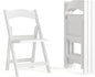 Flash Furniture Hercules Series Folding Chair - White Resin - Set of 4 800LB Weight Capacity Comfortable Event Chair - Light Weight Folding Chair