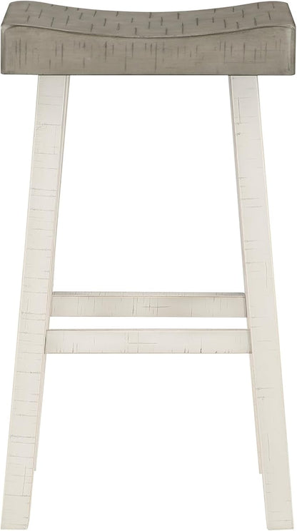 Lexicon Bar Table Set for 3, Small Kitchen Table Set Kitchen Island Table with 3 Saddle Bar Stools, 4 Piece Dining Table Set for Breakfast Nook, Living Room, Apartment, Pub Height, White/Coffee