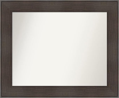 Amanti Art Bronze Bathroom Mirror for Over Sink, 26x32 William Mottled Bronze Narrow Rectangle Vanity Mirror, Large Casual Frame, Hangs Horizonally and Vertically, Bathroom Wall Decor, Non-Beveled