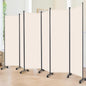Room Divider 6FT Room Partition with Lockable Wheels, 6 Panel (Thicked Metal Base) Room Dividers, Freestanding Indoor Folding Privacy Screens, Portable Fabric Wall Divider for Room Separation, Beige