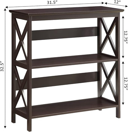 Convenience Concepts Oxford 3 Tier Bookcase, Espresso