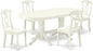 East West Furniture VAKE5-LWH-W 5 Piece Kitchen Table Set for 4 Includes an Oval Dining Room Table with Butterfly Leaf and 4 Solid Wood Seat Chairs, 40x76 Inch, Linen White