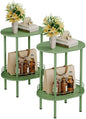 Round Side Table Set of 2,Bedside Table with Storage, Morden Round Nightstand, Samll Side Table for Living Room，Bathroom，Bedroom, Nursery, Laundry, Green