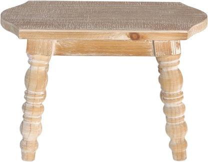 Wooden Bathroom Wood Foot Stool for Adults Kids, Bedside Step Planter Stool for Kitchen(Natural)