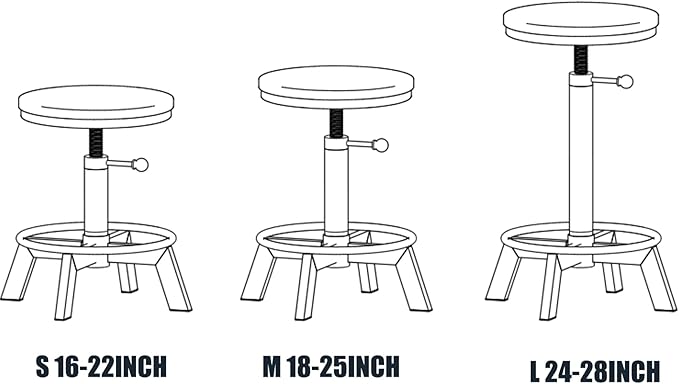Vintage Bar Stools Set of 2 Industrial Bar Stool Swivel PU Seat Counter Height Adjustable 24-28inch Kitchen Isand Dining Chair