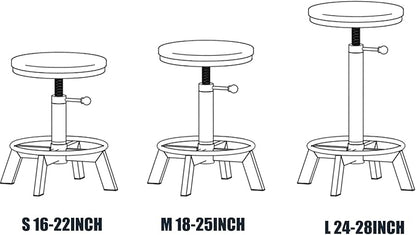 Vintage Bar Stools Set of 2 Industrial Bar Stool Swivel PU Seat Counter Height Adjustable 24-28inch Kitchen Isand Dining Chair