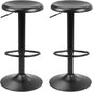Bar Stools - 2 Pack, Adjustable Swivel Height Counter Bar Stool, Modern Metal Barstools, Backless Barstool for Bar, Kitchen Island, Pub, Black