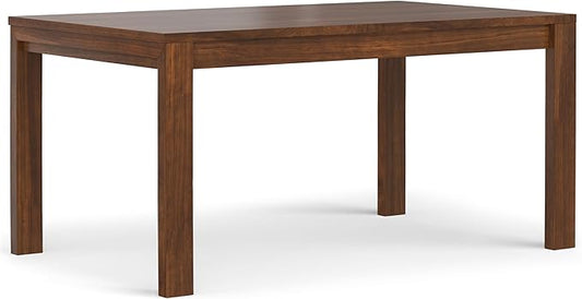 SIMPLIHOME Wilson Extendable Dining Table, Solid Wood Walnut Veneer, 60-76 x 36 inches, Transitional-Style Rectangular Expandable Kitchen Table for up to 6+ People