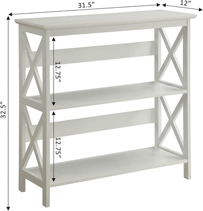 Convenience Concepts Oxford 3 Tier Bookcase, White