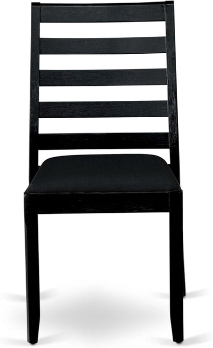 X12X1-006-24 - 13-piece Modern Dining Room Table Set a Rectangular Dining Table and 12 Black Polyester Fabric Stackable Chair, 39x120 Inch, Wire Brushed Black