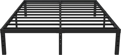 Full Bed Frame No Box Spring Needed, 14 Inch Heavy Duty Metal Platform Bed Frame Full Size with Storage, 2500lbs Steel Slats Support, Easy Assembly, Black