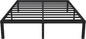 King Bed Frame No Box Spring Needed, 14 Inch Heavy Duty King Platform Bed Frame, 1200lbs Steel Slats Support, Easy Assembly, Black