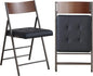 2 Pack Folding Chairs with Thick Padded Seat,Heavy Duty Steel Frame Foldable Dining Chairs with Soft Cushion Set of 2,Portable Indoor Outdoor for Home Kitchen,Office,Events,Wedding(Black)