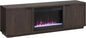Henn&Hart Rectangular TV Stand with 26" Crystal Fireplace for TV's up to 78" in Alder Brown, for Home, Living Room, Bedroom, Entertainment Room, Office
