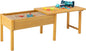 BIRASIL Wooden Kids Sensory Tables with Folding Lid, Activity Table for Children, Elevated Play Tables with Storage for Indoor Outdoor, Yellow