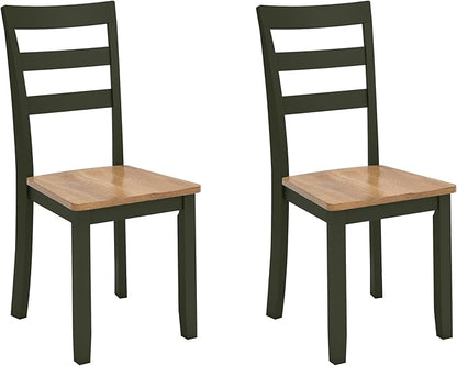 Signature Design by Ashley Gesthaven Modern Indoor Armless Dining Chair, Set of 2, Green & Light Brown