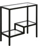 Henn&Hart 24" Wide Rectangular Side Table in Blackened Bronze, Table for Living Room, Bedroom