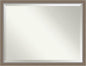 Amanti Art Brown Bathroom Mirror for Over Sink, 33x43 Eva Brown Narrow Rectangle Vanity Mirror, X-Large Rustic Farmhouse Frame, Hangs Horizonally and Vertically, Bathroom Wall Decor, Beveled Edge
