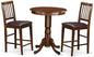 East West Furniture EDVN3-MAH-LC 3 Piece Counter Height Dining Set Contains a Round Dining Room Table with Pedestal and 2 Faux Leather Upholstered Chairs, 30x30 Inch, Mahogany