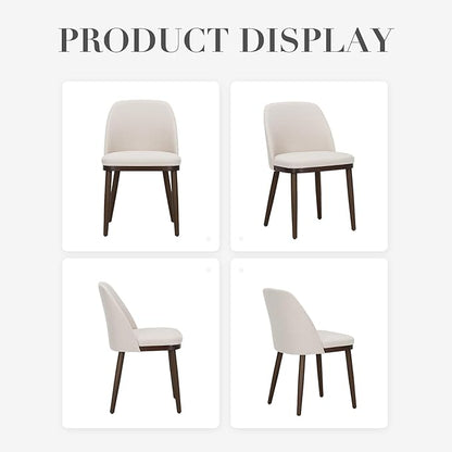COLAMY Upholstered Dining Chairs Set of 4, Modern Kitchen Chairs with Back, Fabric Side Dining Room Chairs with Wood Legs for Kitchen Dining Room Restaurant, Beige