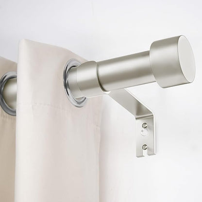2 Pack Curtain Rods for Windows 66 to 120 Inch(5.5-10ft), 1 Inch Brushed Nickel Curtain Rods Set, Adjustable Extra Long Curtain Rod, Heavy Duty Outdoor Drapery Rods for Patio, Size 32"- 120"