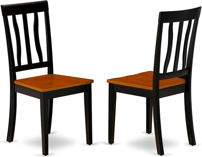 East West Furniture DOAN7-BCH-W 7 Piece Modern Dining Table Set Consist of a Rectangle Wooden Table with Butterfly Leaf and 6 Dining Chairs, 42x78 Inch, Black & Cherry