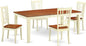 East West Furniture QUNI5-WHI-W 5 Piece Dining Room Table Set Includes a Rectangle Kitchen Table with Butterfly Leaf and 4 Dining Chairs, 40x78 Inch, Buttermilk & Cherry