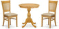 East West Furniture ESVA3-OAK-C 3 Piece Dining Table Set for Small Spaces Contains a Round Dining Room Table with Pedestal and 2 Linen Fabric Upholstered Chairs, 30x30 Inch, Oak