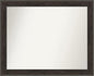 Amanti Art Brown Bathroom Mirror for Over Sink, 26x32 Shipwreck Greywash Narrow Rectangle Vanity Mirror, Large Traditional Frame, Hangs Horizonally and Vertically, Bathroom Wall Decor, Non-Beveled