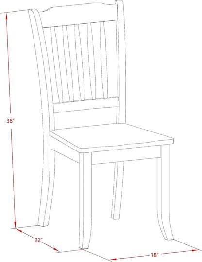 East West Furniture SUDA5-LWH-W 5 Piece Dining Room Furniture Set Includes a Round Kitchen Table with Dropleaf & Shelves and 4 Dining Chairs, 42x42 Inch, Linen White