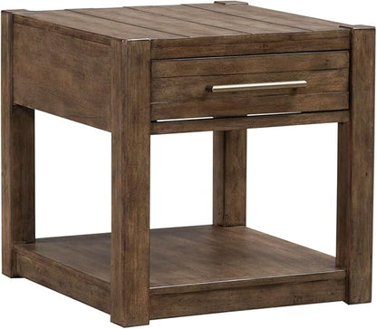 Liberty Furniture Broadmore Living Room 3 Piece Set - Rectangular Cocktail Table, 2 End Tables - Cobblestone Brown