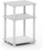 Furinno Just 3-Tier Turn-N-Tube End Table / Side Table / Night Stand / Bedside Table with Plastic Poles, 1-Pack, White(Espresso)/White