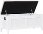 GAOMON 39.4" Storage Benches Entryway Bench with Cushion, 2 Safety Hinges, Storage Trunk, Shoe Bench Storage Chest for Entryway, Living Room, Bedroom, White