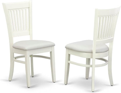 East West Furniture BOVA5-LWH-C 5 Piece Dinette Set for 4 Includes a Round Kitchen Table and 4 Linen Fabric Upholstered Dining Chairs, 42x42 Inch, Linen White