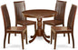 East West Furniture ANIP5-MAH-W 5 Piece Kitchen Table & Chairs Set Includes a Round Dining Room Table with Pedestal and 4 Dining Room Chairs, 36x36 Inch, Mahogany