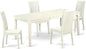 East West Furniture DOIP5-LWH-W 5 Piece Dining Set Includes a Rectangle Dining Table with Butterfly Leaf and 4 Kitchen Chairs, 42x78 Inch, Linen White