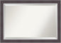 Amanti Art Brown Wall Mirror 30x42 Ellie Brown Silver Rectangle Bathroom Mirror for Wall Decor Living Room, Large Modern Frame, Hangs Horizonally and Vertically, Bathroom Decor, Beveled Edge