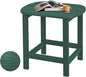 Hdpe Outdoor Adirondack Side Table, Wooden Textured, Set for Patio, Garden, Porch, Pool Composite Patio, Backyard, Bathroom and Indoor, Maintenance & Weather Resistant （Green）