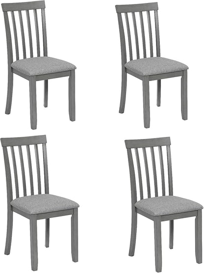 Dining Chairs Set of 4, Modern Kitchen Chair with Linen Upholstered Seat Cushion & Curved Backrest, 36" H Counter Height Dining Side Chairs with Non-Slip Feet Pads for Living Room, Grey