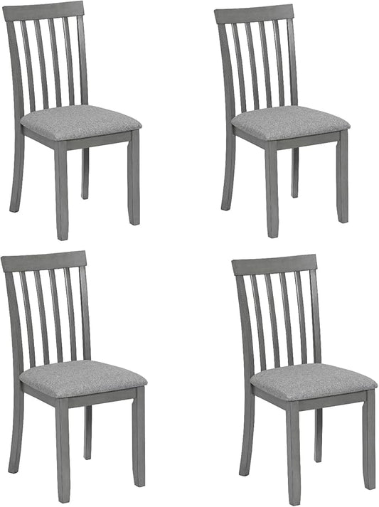 Dining Chairs Set of 4, Modern Kitchen Chair with Linen Upholstered Seat Cushion & Curved Backrest, 36" H Counter Height Dining Side Chairs with Non-Slip Feet Pads for Living Room, Grey