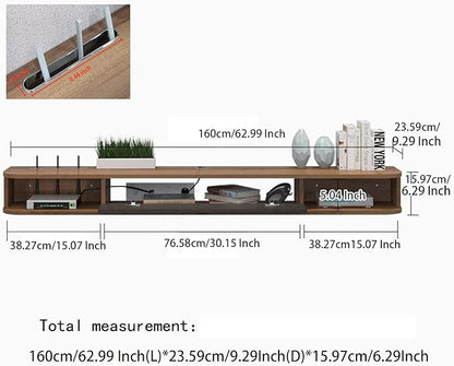 Pmnianhua Floating TV Shelf, 63" Wall Mounted TV Stand Console for Bedroom & Livingroom (Walnut)