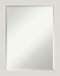 Amanti Art White Bathroom Mirror for Over Sink, 28x22 Rustic Plank White Narrow Rectangle Vanity Mirror, Medium Rustic Farmhouse Frame, Hangs Horizonally and Vertically, Bathroom Wall Decor, Beveled