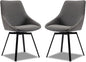 Dining Chairs Set of 2 Dark Grey Living Room Chairs Fabric Upholstered Kitchen Chairs,Loads Up to 270lbs,Quick Assembly,Swivel Dining Chair