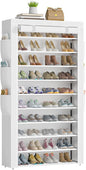Shoe Rack 10Tier Large Capacity 50-56Pairs Beautiful Tall Shoe Shelf Free Standing Storage Cabinet Entryway Closet