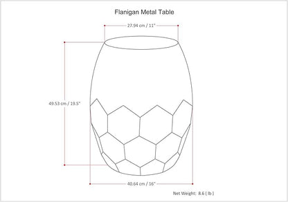 SIMPLIHOME Flanigan Industrial 16 inch Wide Metal Accent Side Table in Antique Copper, Fully Assembled for the Living Room and Bedroom