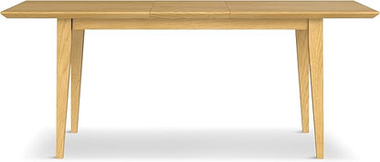 SIMPLIHOME Colby Extendable Dining Table, Solid Wood Oak Veneer in Oak, 60-76 x 36 inches, Contemporary-Style Rectangular Expandable Kitchen Table with Butterfly Leaf for 6+ People