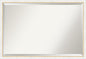 Amanti Art White Bathroom Mirror for Over Sink, 26x38 Morgan White Gold Rectangle Vanity Mirror, Large Modern Contemporary Wood Frame, Hangs Horizonally and Vertically, Bathroom Wall Decor, Beveled