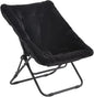 Tiita Comfy Folded Chair, Soft Faux Fur Oversized Folding Accent Chair, Lounge Lazy Chair for Kids Teens Adults, Metal Frame Moon Chair for Bedroom, Living Room, Dorm Rooms